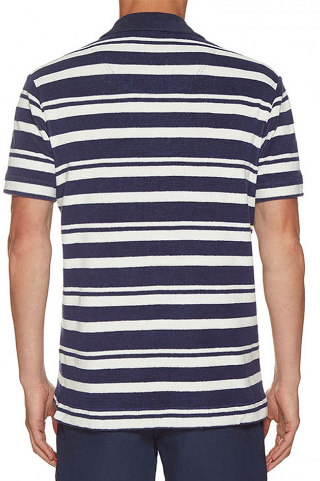 Orlebar Brown Frottee - Shirt in Blau/Weiß gestreift