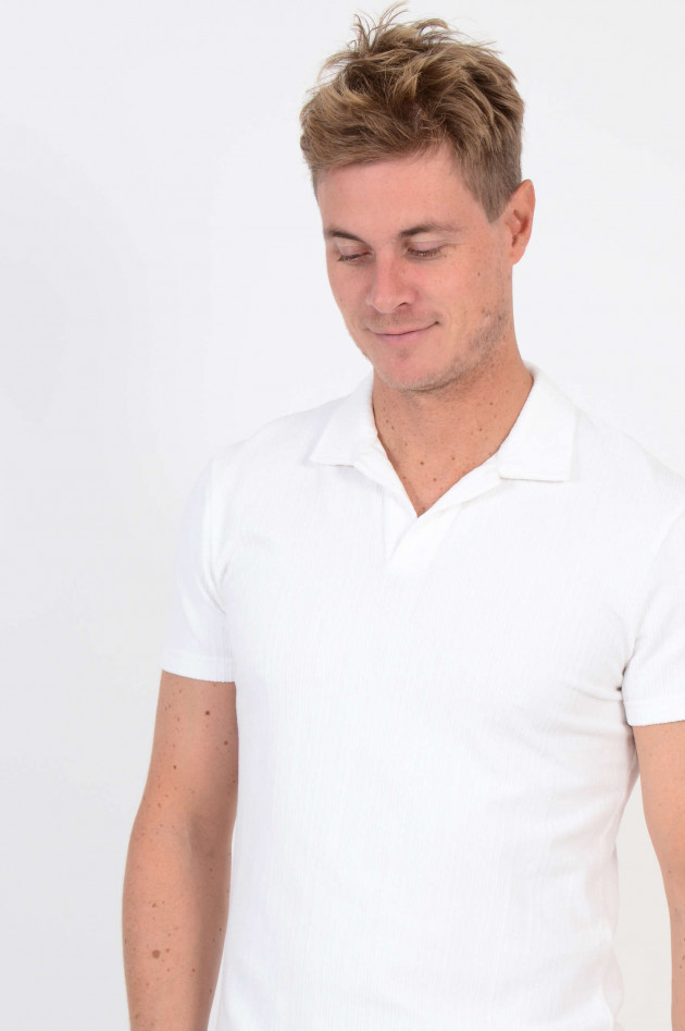 Orlebar Brown Poloshirt mit Frotee Streifen in Weiß