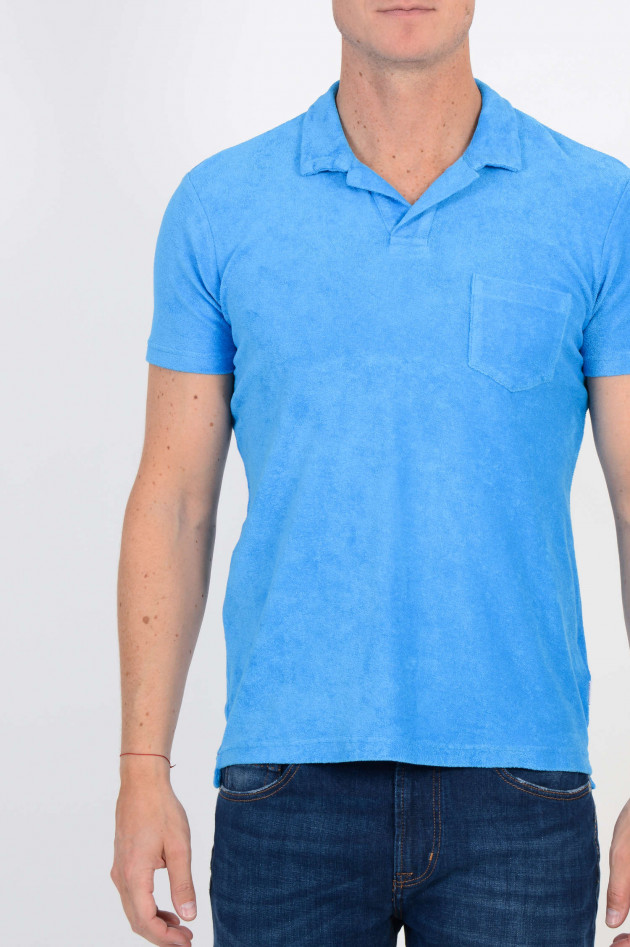 Orlebar Brown Frottee-Polo in Blau