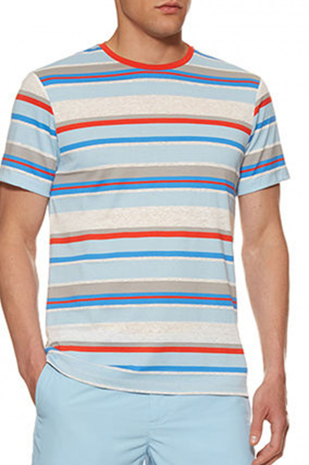 Orlebar Brown T-Shirt in Blau/Rot gestreift