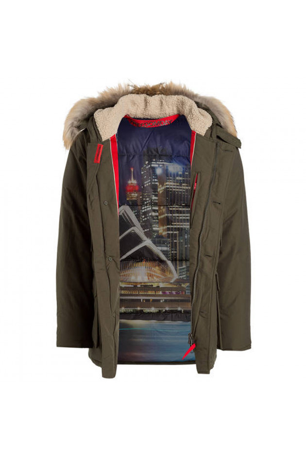 Freedomday Parka mit Fellbesatz in Oliv