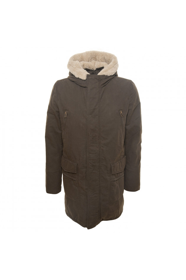 IQ+ Berlin Parka mit Lammfellbesatz in Braun