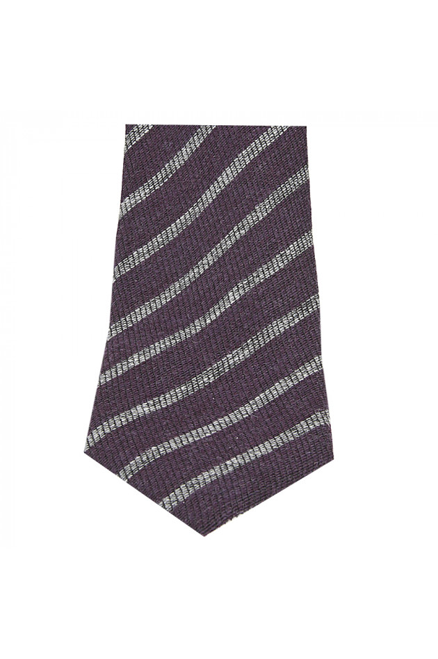 Krawatte Weinrot/Grau gestreift