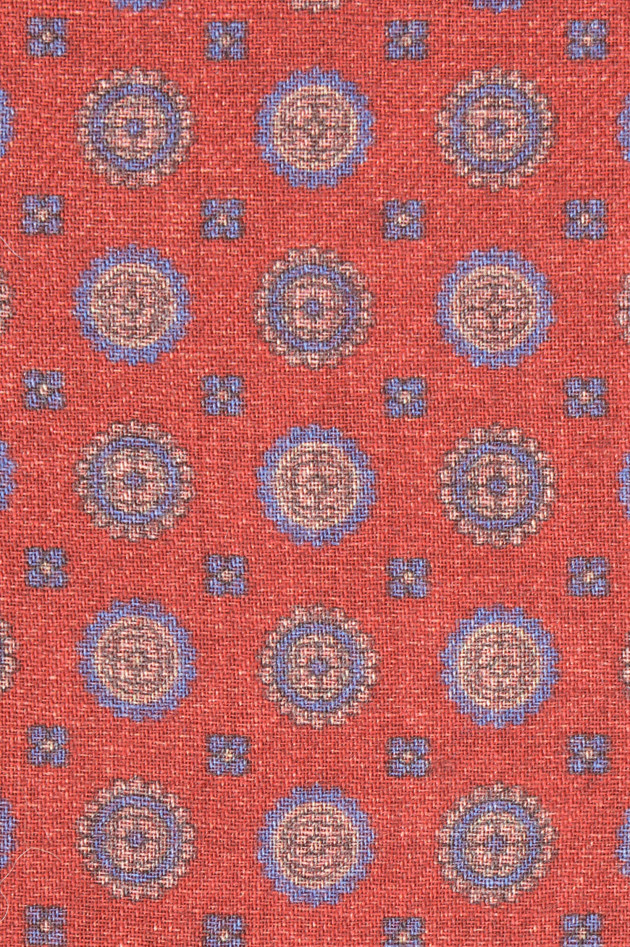 Pelo Schal aus Wolle in Rot/Blau gemustert