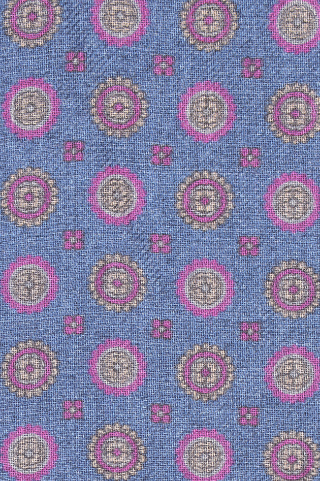 Pelo Schal aus Wolle in Blau/Pink gemustert