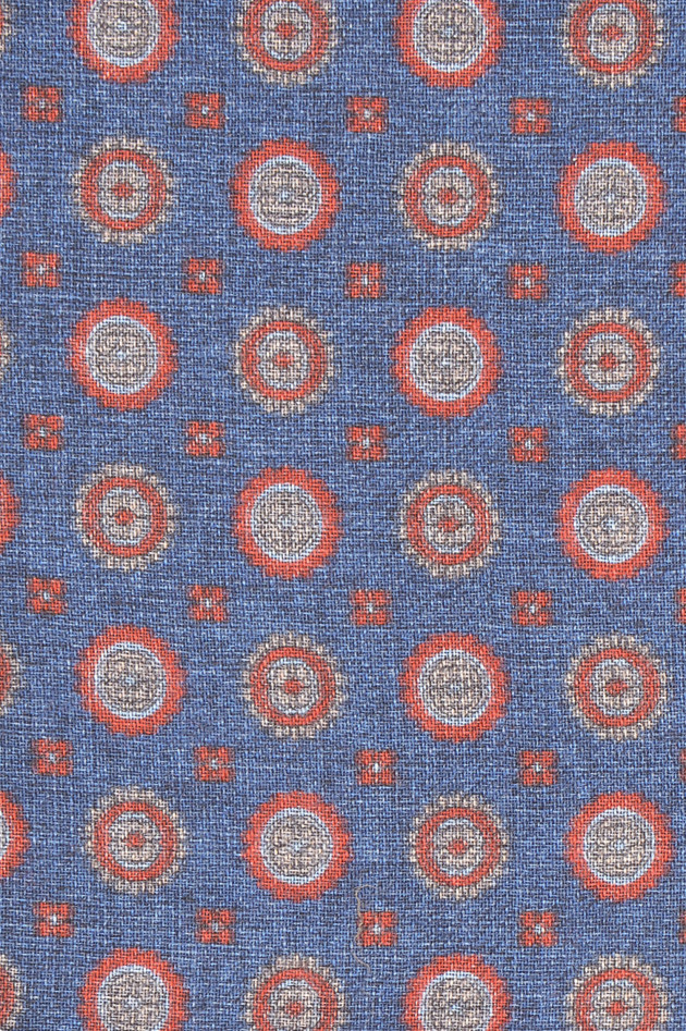 Pelo Schal aus Wolle in Blau/Rot gemustert