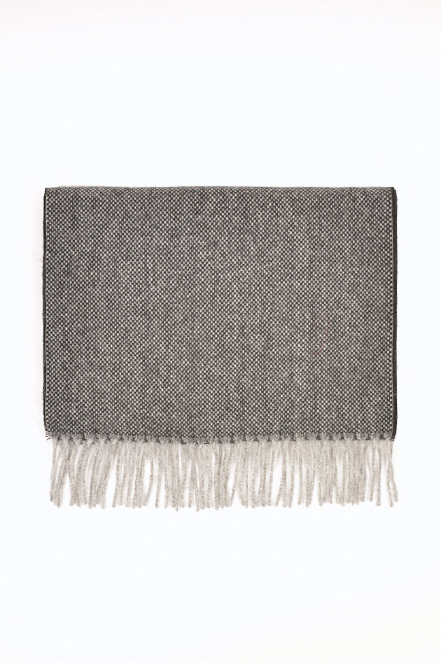 Pelo Cashmereschal in Grau/Schwarz meliert