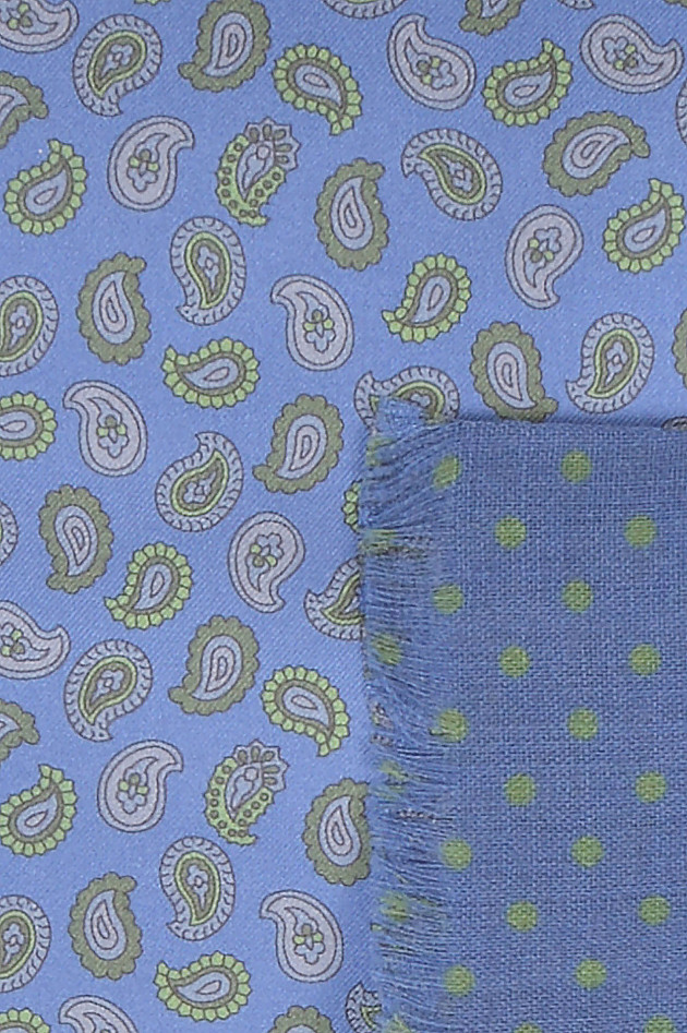 Pelo Schal in Blau/Grün gemustert