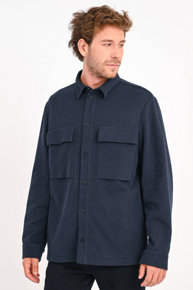 Peserico Overshirt aus Jersey in Navy