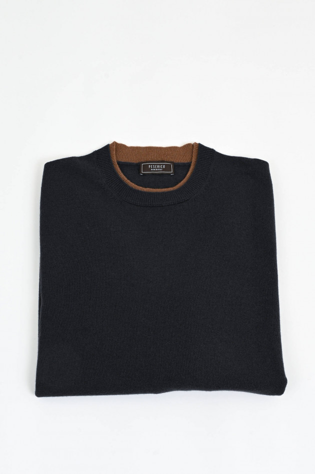 Peserico Pullover aus Woll-Cash-Seiden-Mix in Anthrazit