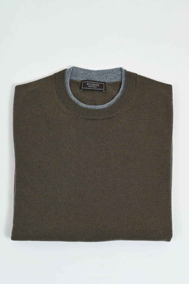 Peserico Strickpullover aus Woll-Cash-Mix in Autumn Green