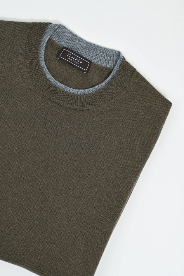 Peserico Strickpullover aus Woll-Cash-Mix in Autumn Green