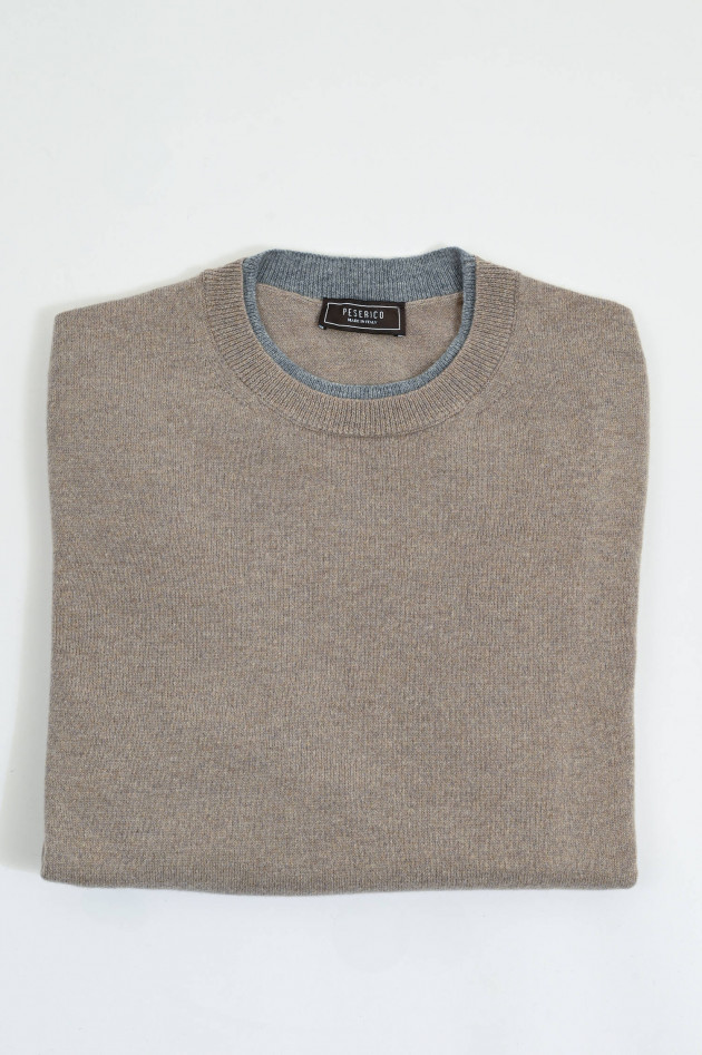 Peserico Strickpullover aus Woll-Cash-Mix in Beige