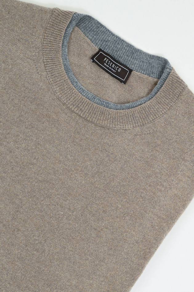 Peserico Strickpullover aus Woll-Cash-Mix in Beige