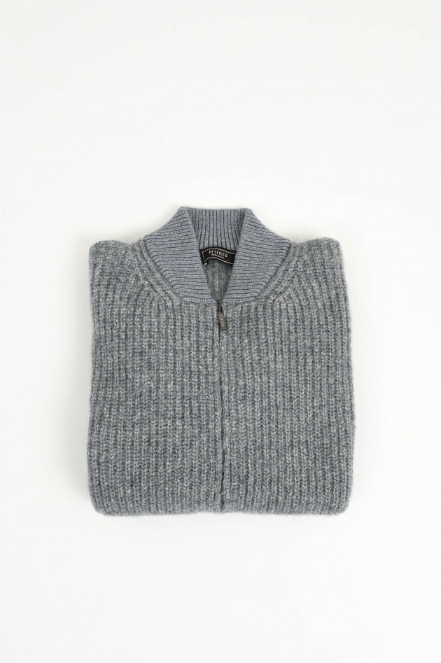 Peserico Strickweste mit Kontrastdetails in Grau/Weiß
