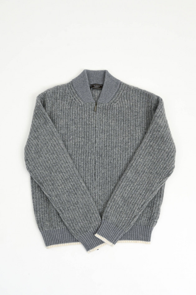Peserico Strickweste mit Kontrastdetails in Grau/Weiß