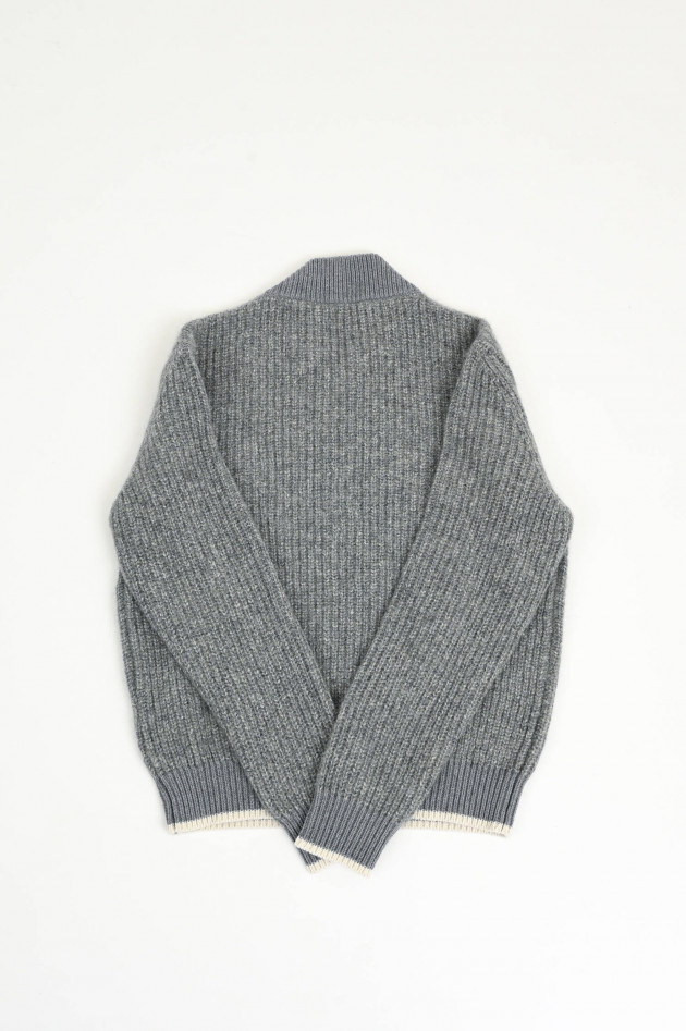 Peserico Strickweste mit Kontrastdetails in Grau/Weiß