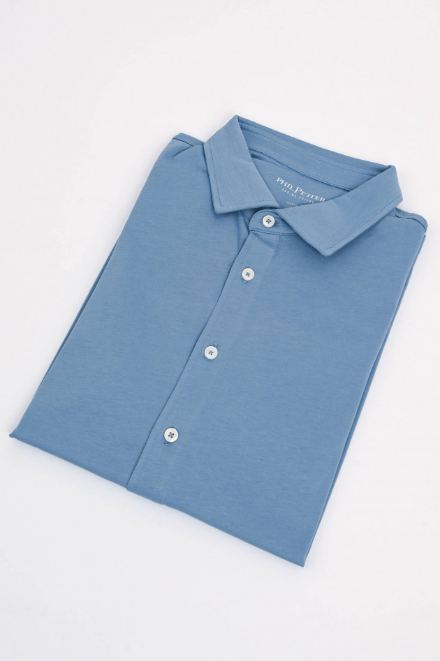 Phil Petter Langarm Poloshirt in Blau