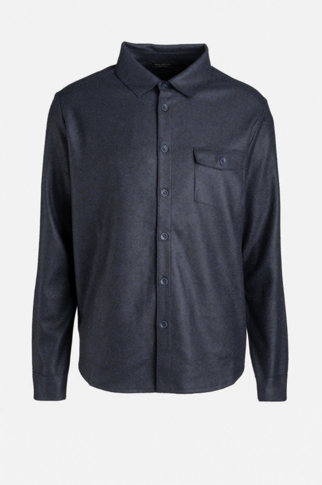 Phil Petter Wollflanell Hemd in Navy