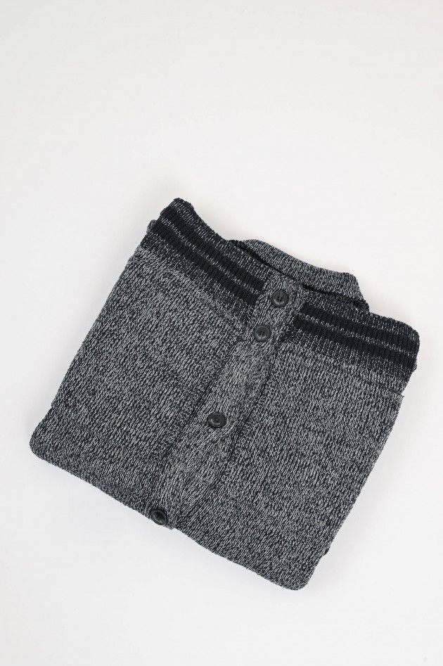 Phil Petter College Strickjacke in Dunkelblau/Grau