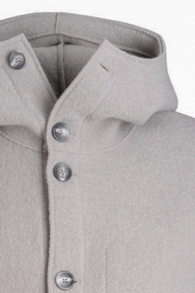 Phil Petter Mantel aus Wollwalk in Taupe