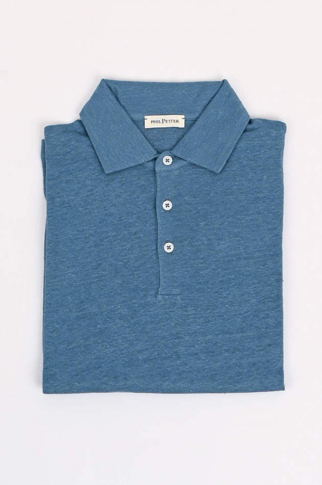 Phil Petter Polo-Shirt aus Leinen in Blau