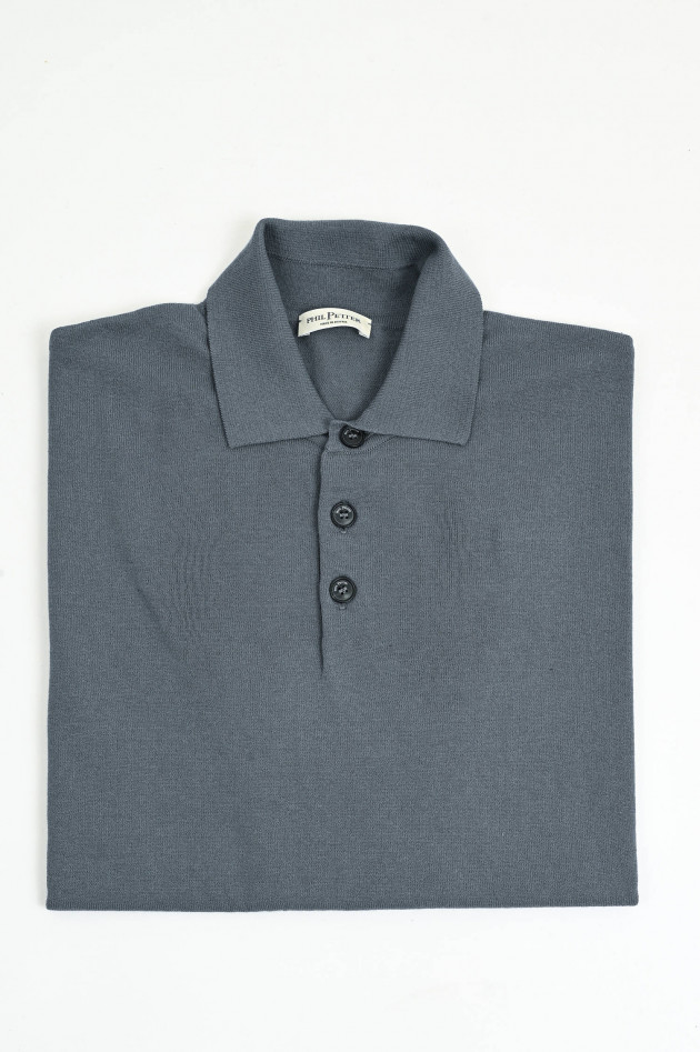 Phil Petter Strick-Polo aus Baumwolle in Grau