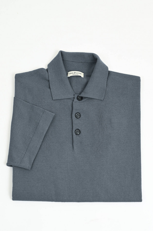 Phil Petter Strick-Polo aus Baumwolle in Grau
