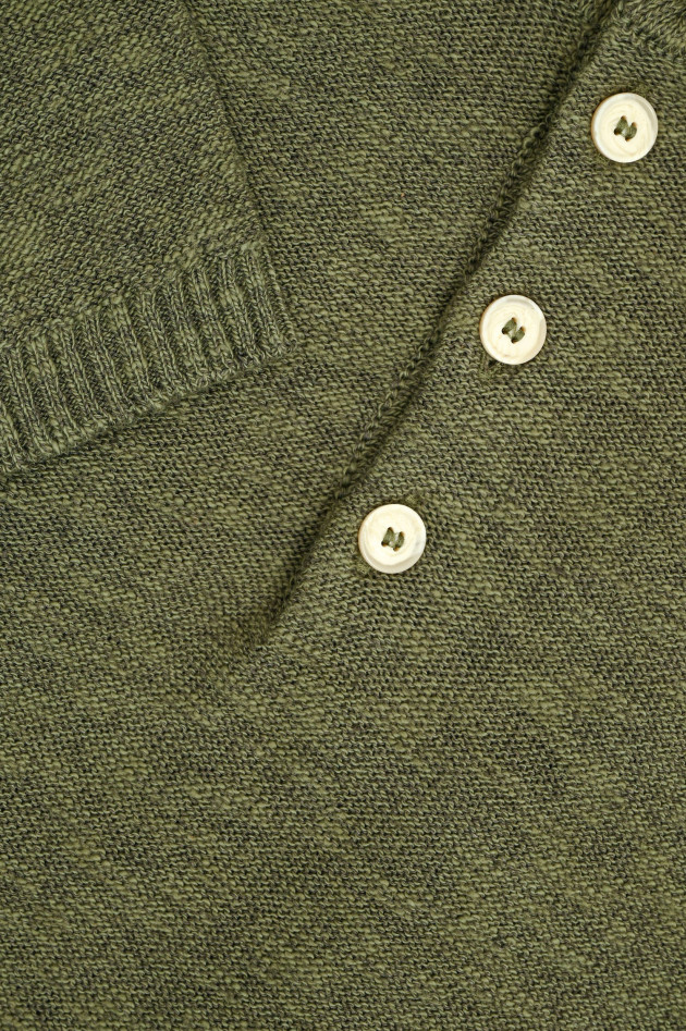 Phil Petter Polo-Shirt aus Baumwoll-Leinen-Mix in Khaki