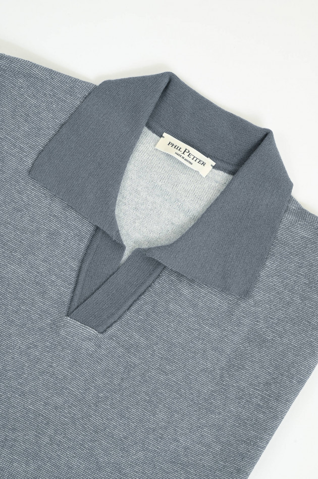 Phil Petter Poloshirt aus Baumwolle in Hellgrau meliert