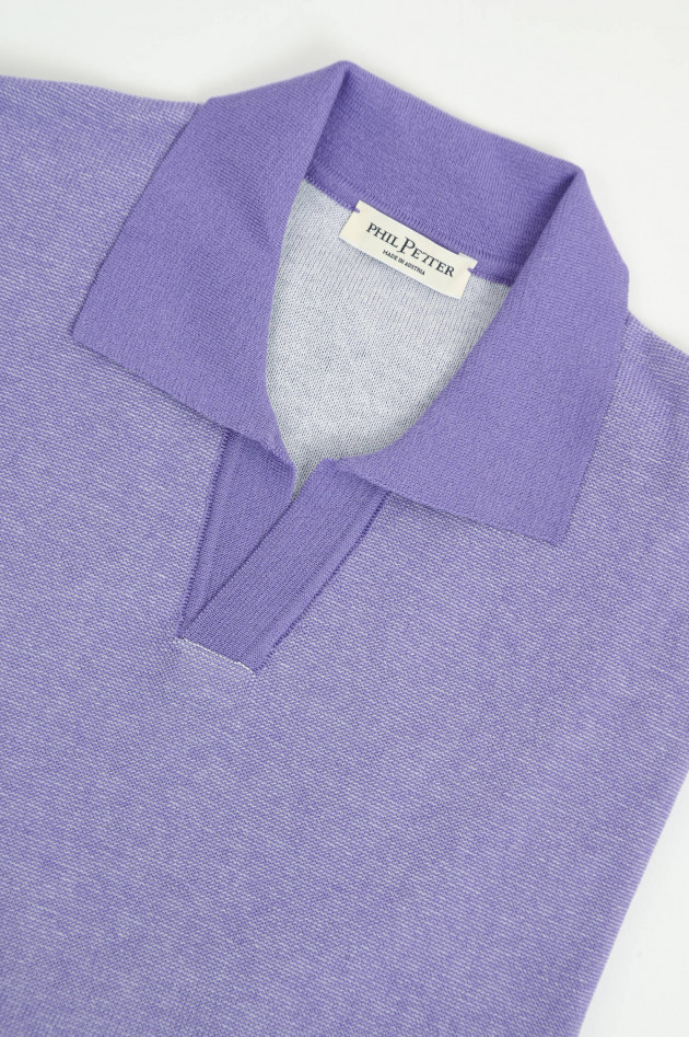 Phil Petter Poloshirt aus Baumwolle in Lila meliert