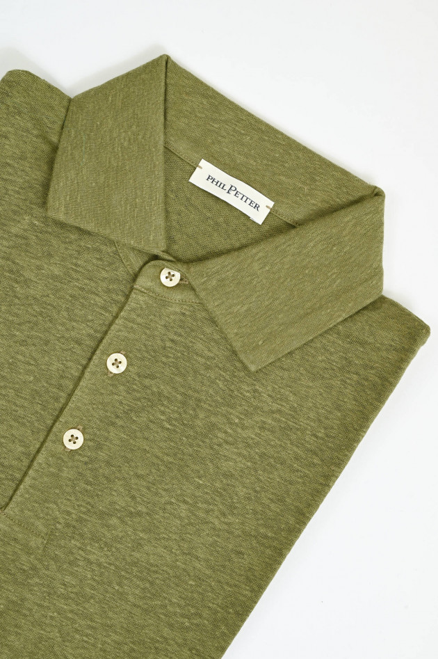 Phil Petter Poloshirt aus Leinen in Grün