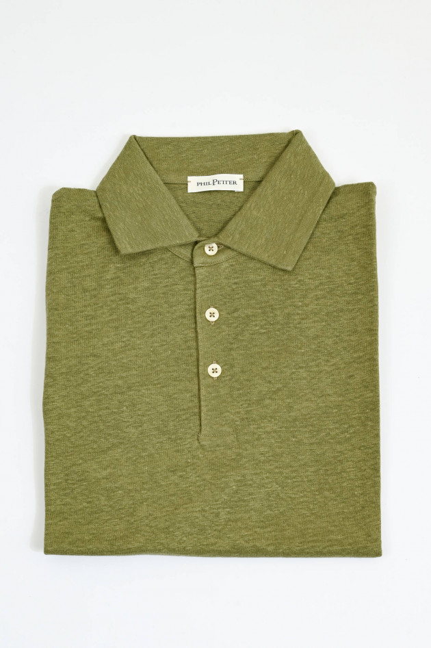 Phil Petter Poloshirt aus Leinen in Grün