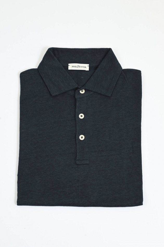 Phil Petter Poloshirt aus Leinen in Anthrazit