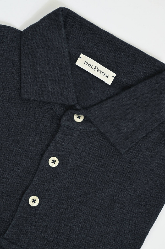 Phil Petter Poloshirt aus Leinen in Anthrazit