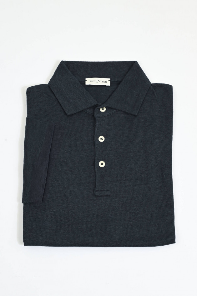 Phil Petter Poloshirt aus Leinen in Anthrazit