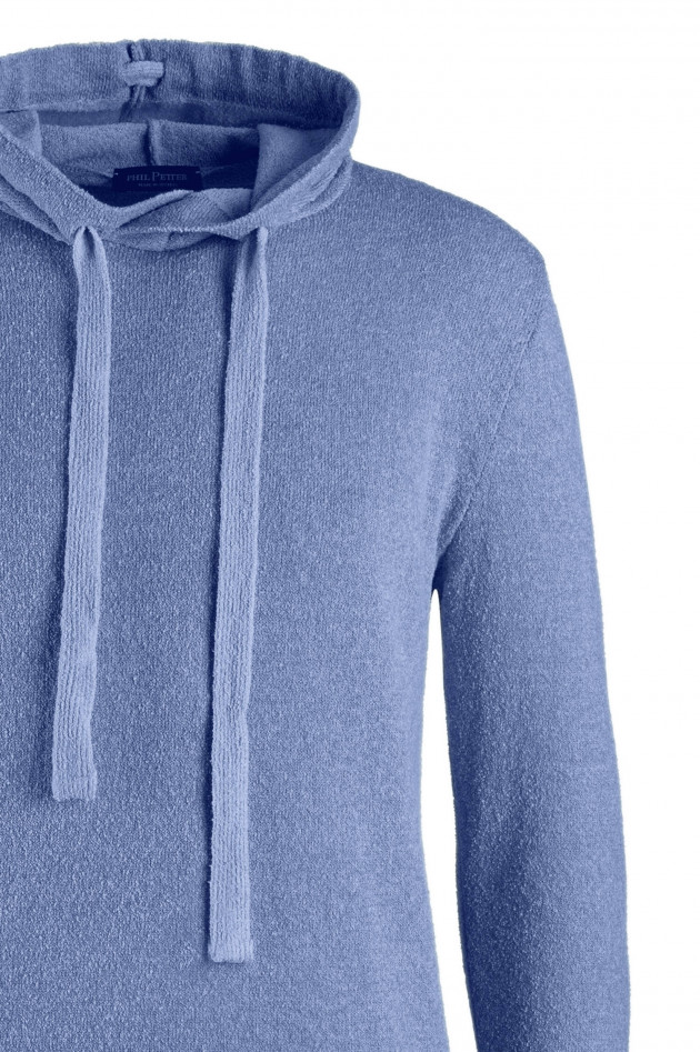 Phil Petter Hoodie aus Bouclee-Baumwolle in Jeansblau