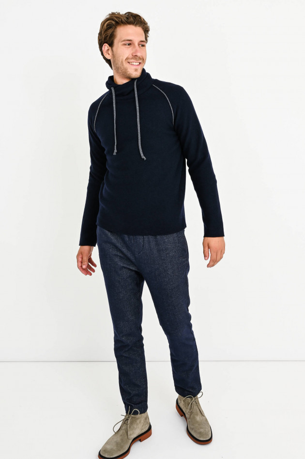 Phil Petter Walkstoff-Sweater in Navy