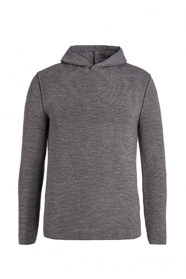 Phil Petter Hoodie aus Merino Wolle in Anthrazit meliert