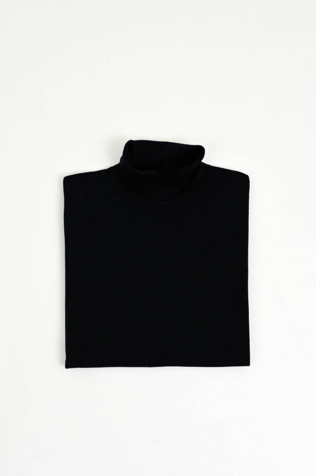 Phil Petter Rollkragenpullover aus Wolle-Seide-Mix in Navy