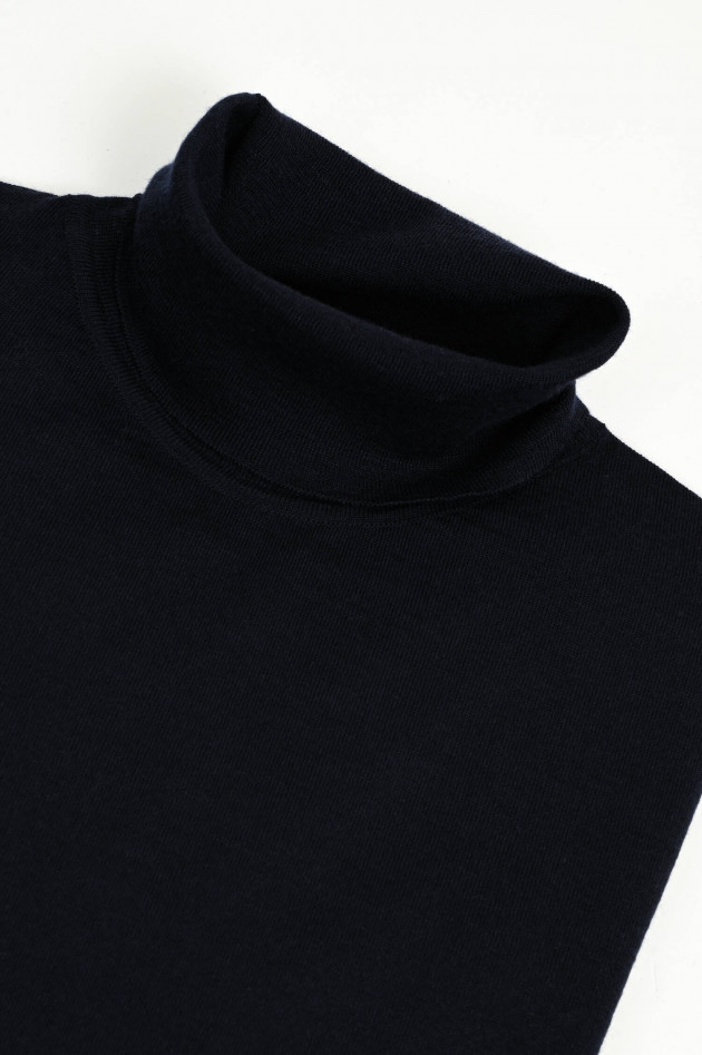 Phil Petter Rollkragenpullover aus Wolle-Seide-Mix in Navy