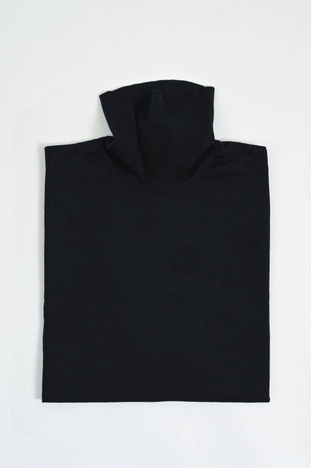 Phil Petter Rollkragenpullover aus Wolle-Seide-Mix in Schwarz