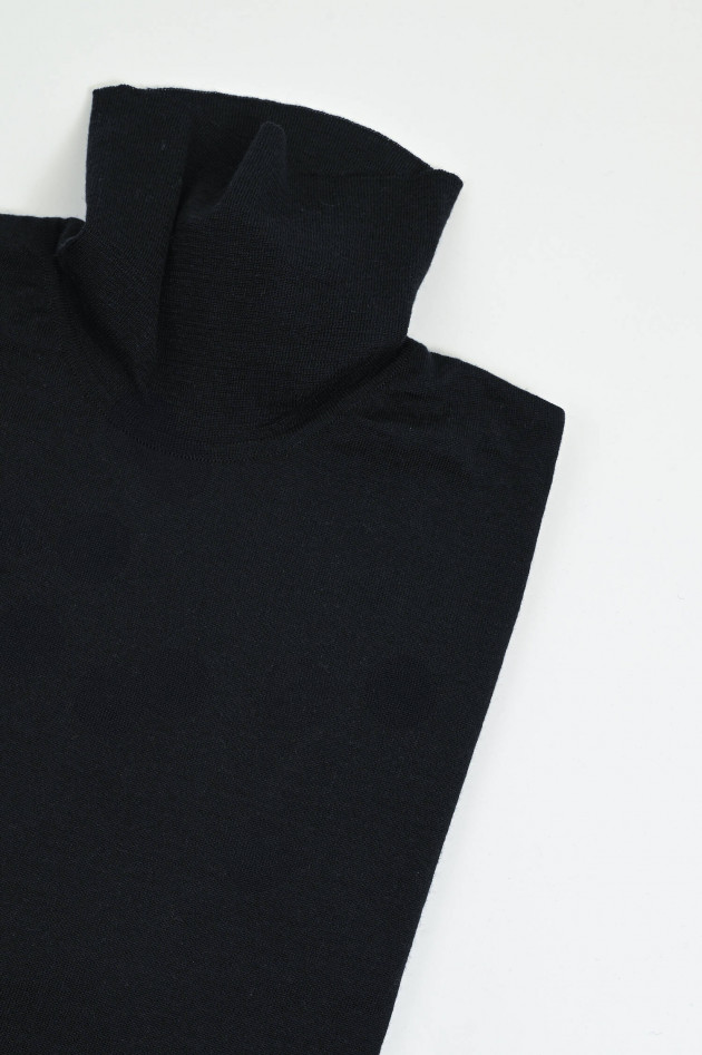 Phil Petter Rollkragenpullover aus Wolle-Seide-Mix in Schwarz