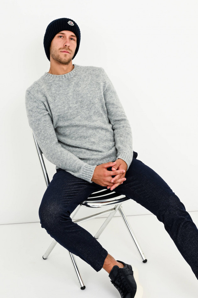 Phil Petter Woll-Mix Pullover in Hellgrau meliert