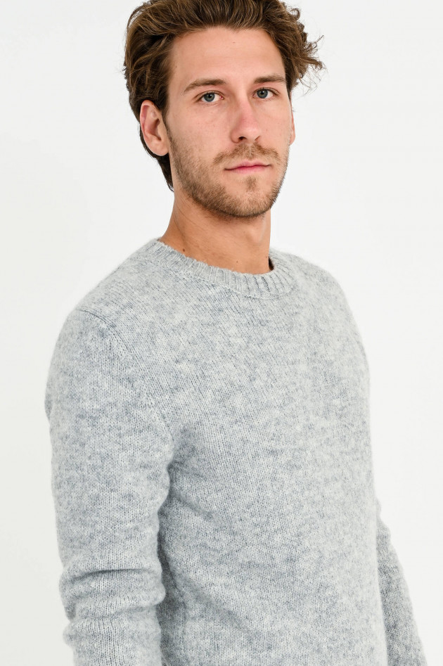 Phil Petter Woll-Mix Pullover in Hellgrau meliert