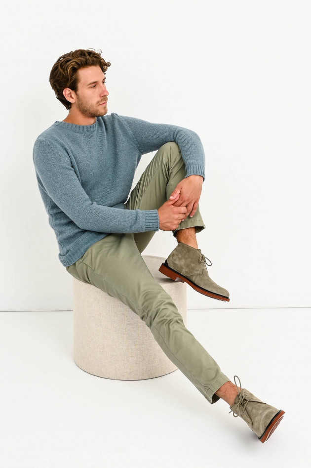 Phil Petter Woll-Mix Pullover in Eis Blau