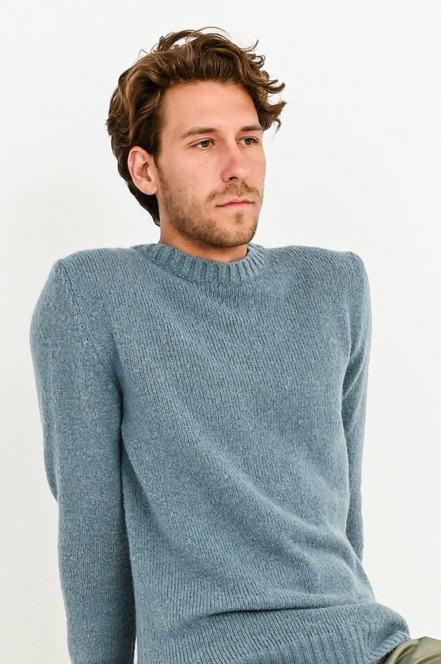 Phil Petter Woll-Mix Pullover in Eis Blau