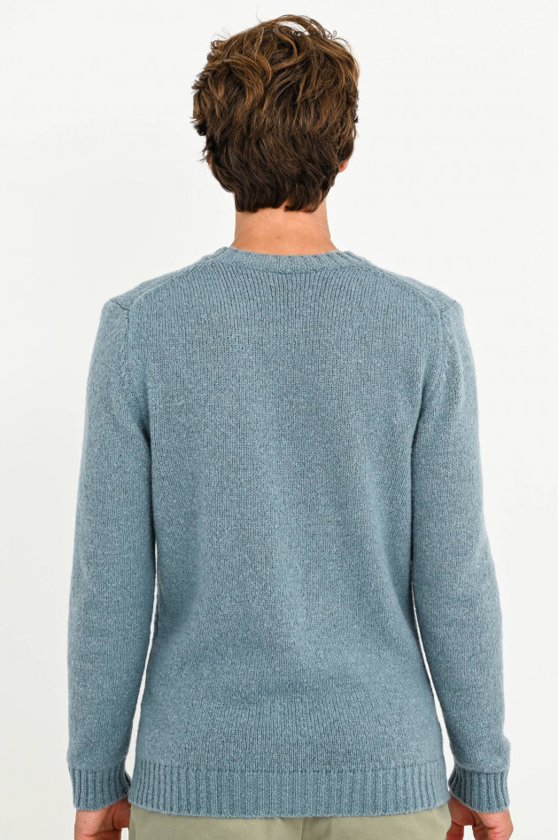 Phil Petter Woll-Mix Pullover in Eis Blau