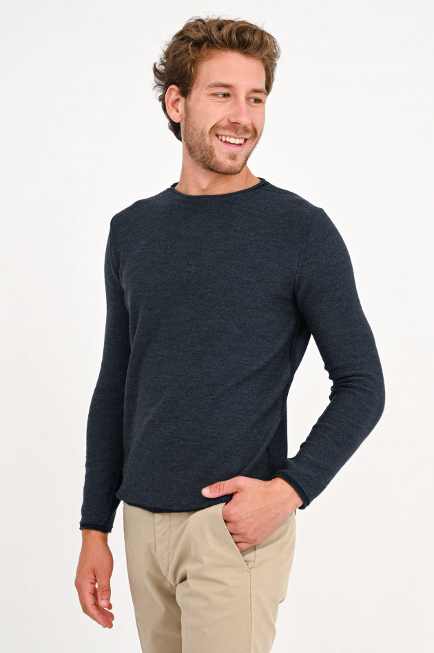 Phil Petter Pullover aus Wollmix in Navy