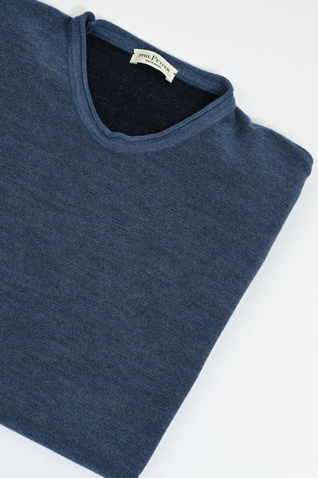 Phil Petter Pullover mit Inside-Out-Nähten in Blau